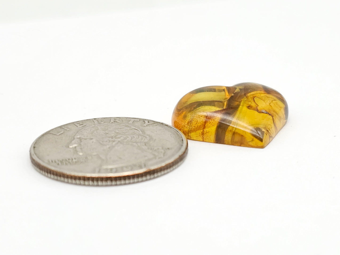 Amber Heart Cabochon