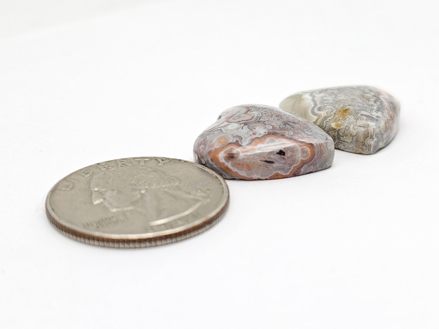 Mexican Crazy Lace Agate Pair Cabochons