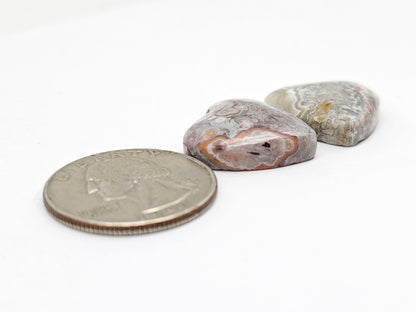 Mexican Crazy Lace Agate Pair Cabochons