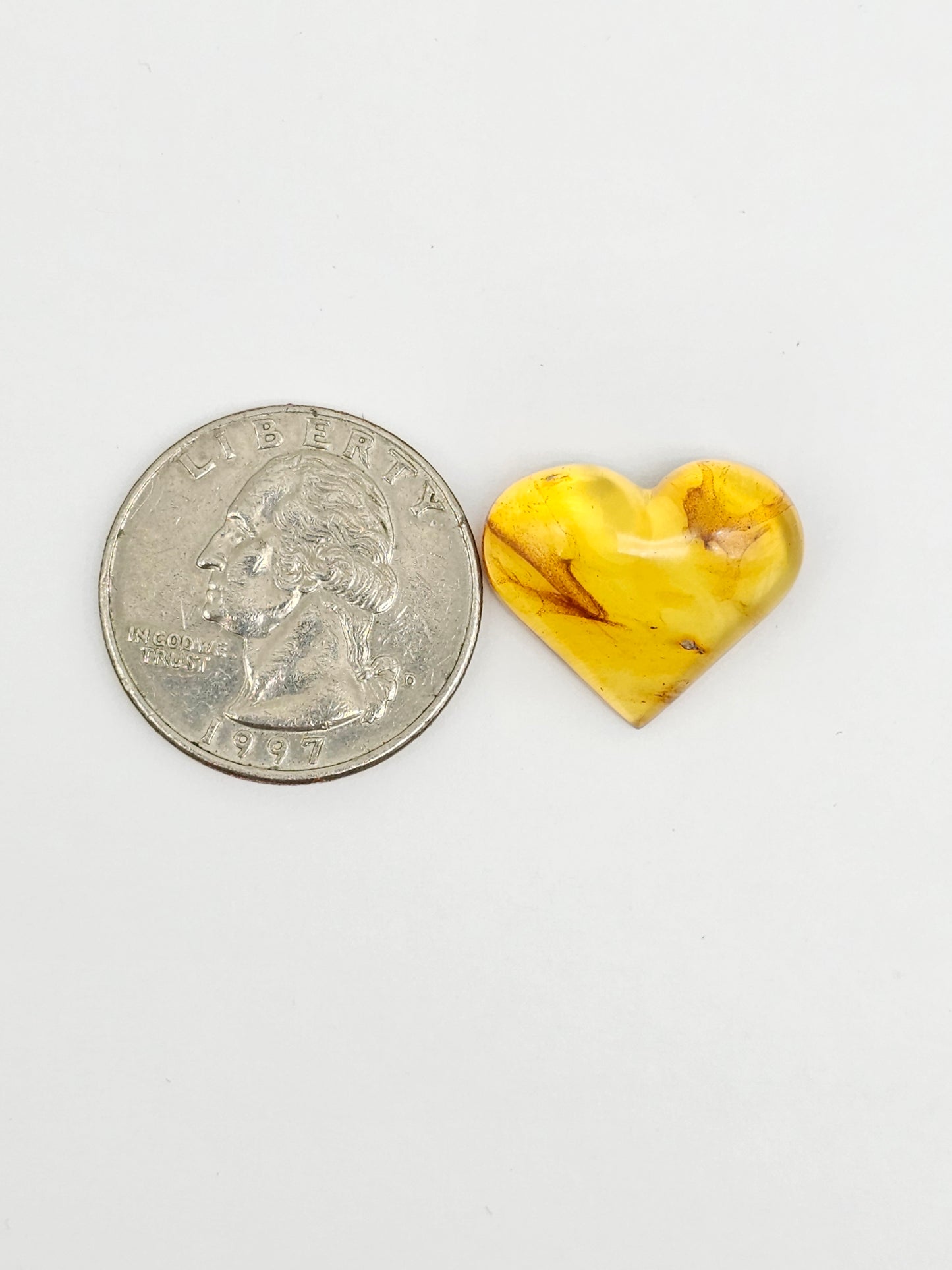 Amber Heart Cabochon