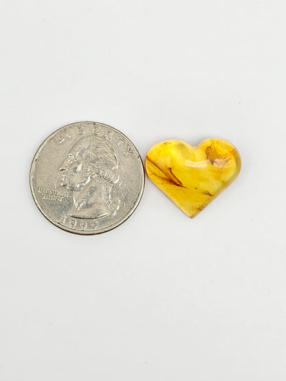 Amber Heart Cabochon