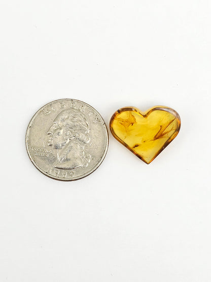 Amber Heart Cabochon