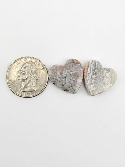 Mexican Crazy Lace Agate Pair Cabochons