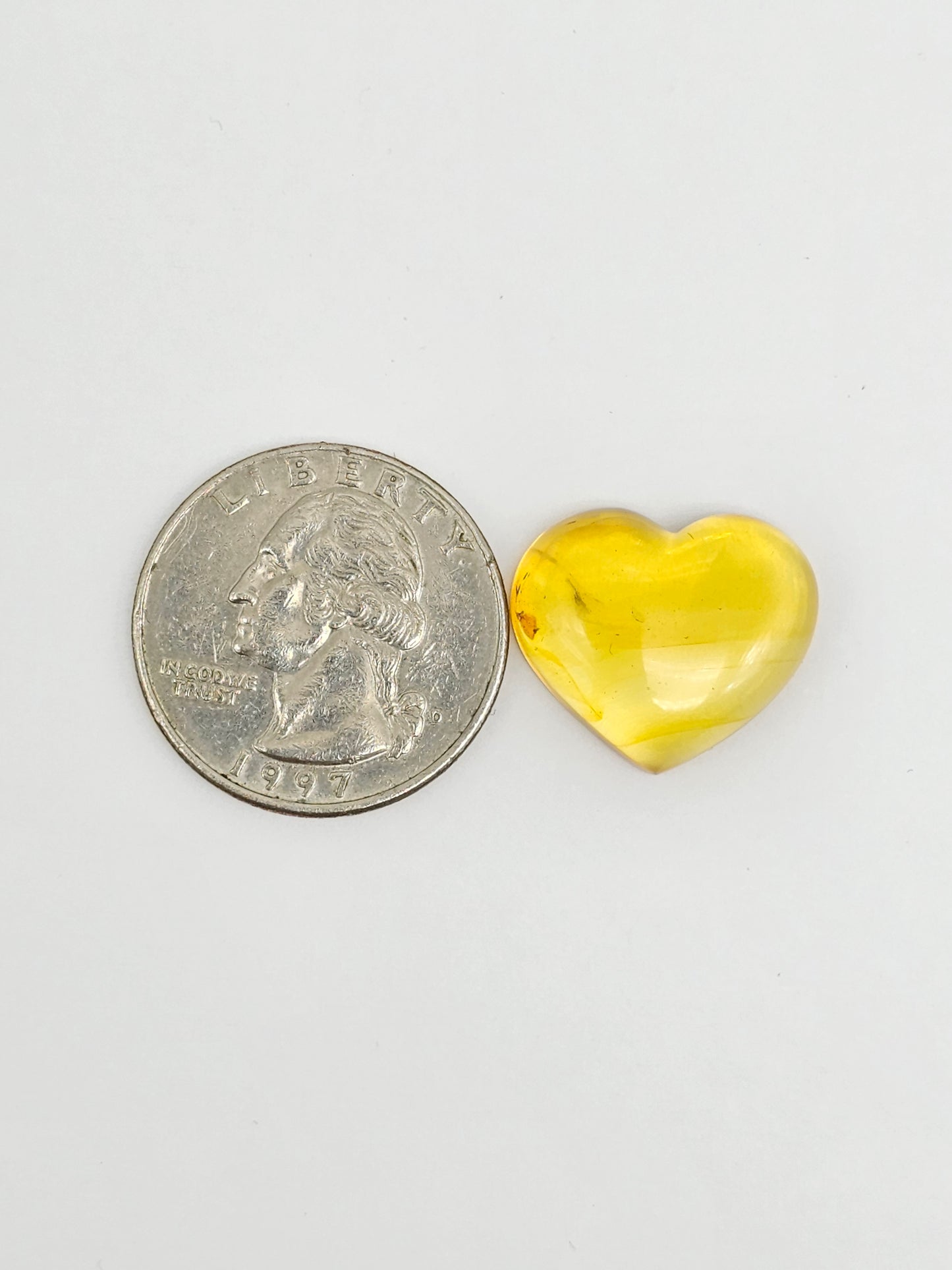 Amber Heart Cabochon