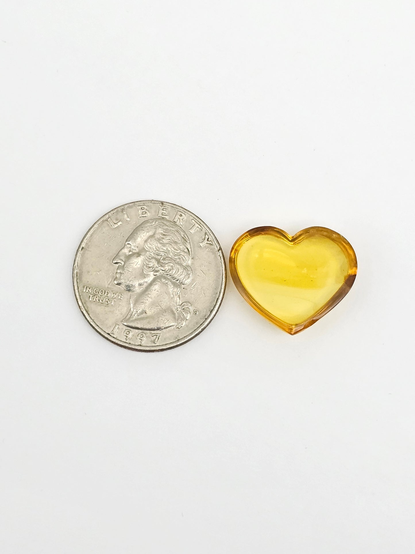 Amber Heart Cabochon