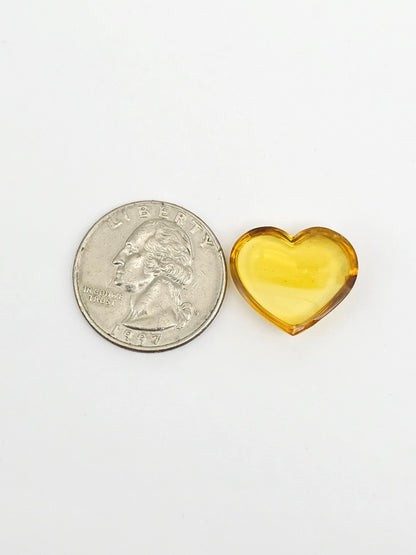 Amber Heart Cabochon