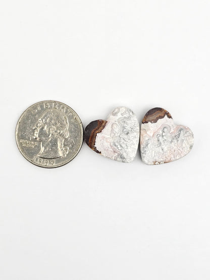 Mexican Crazy Lace Agate Pair Cabochons