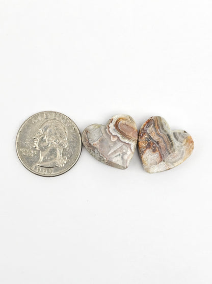 Mexican Crazy Lace Agate Pair Cabochons