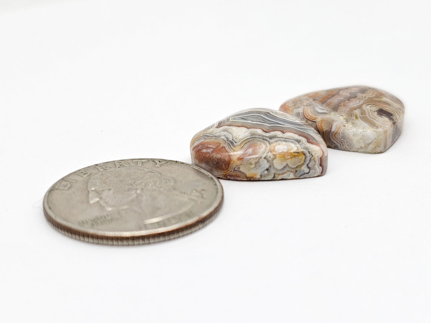Mexican Crazy Lace Agate Pair Cabochons