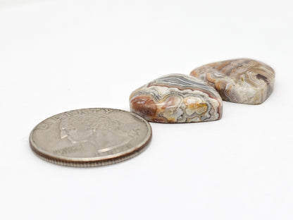 Mexican Crazy Lace Agate Pair Cabochons