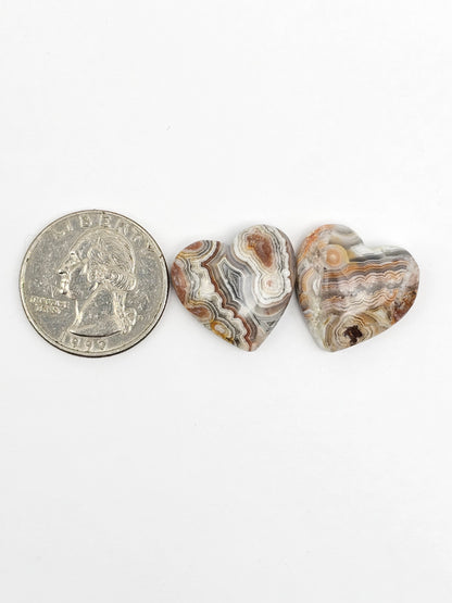 Mexican Crazy Lace Agate Pair Cabochons