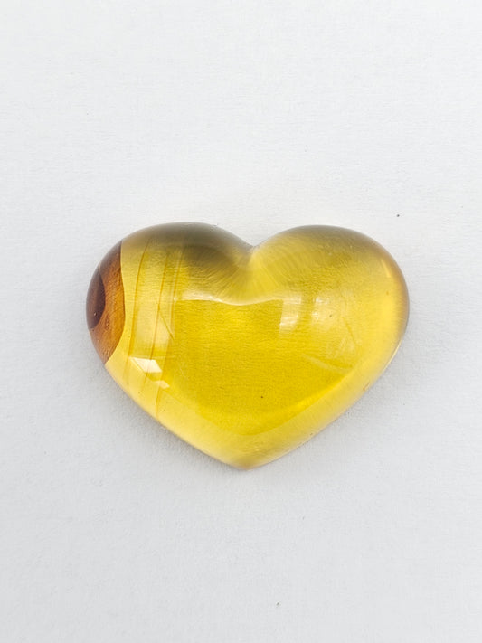 Amber Heart Cabochon