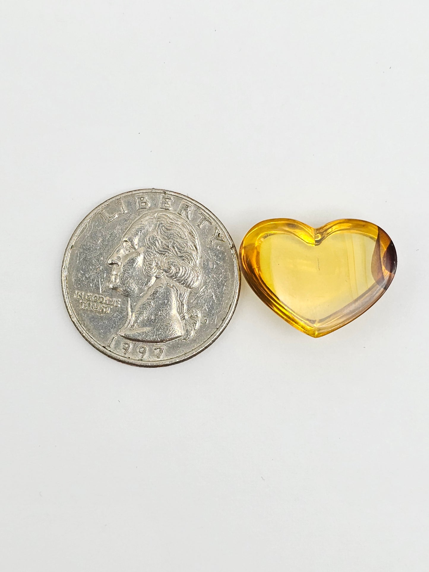 Amber Heart Cabochon