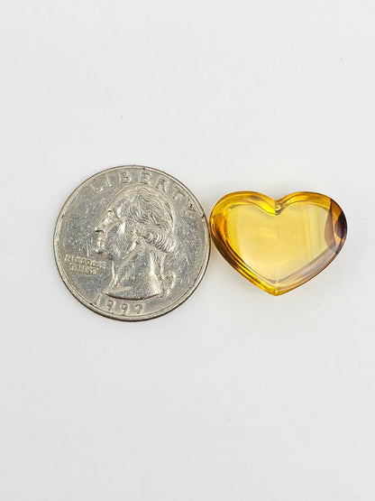 Amber Heart Cabochon