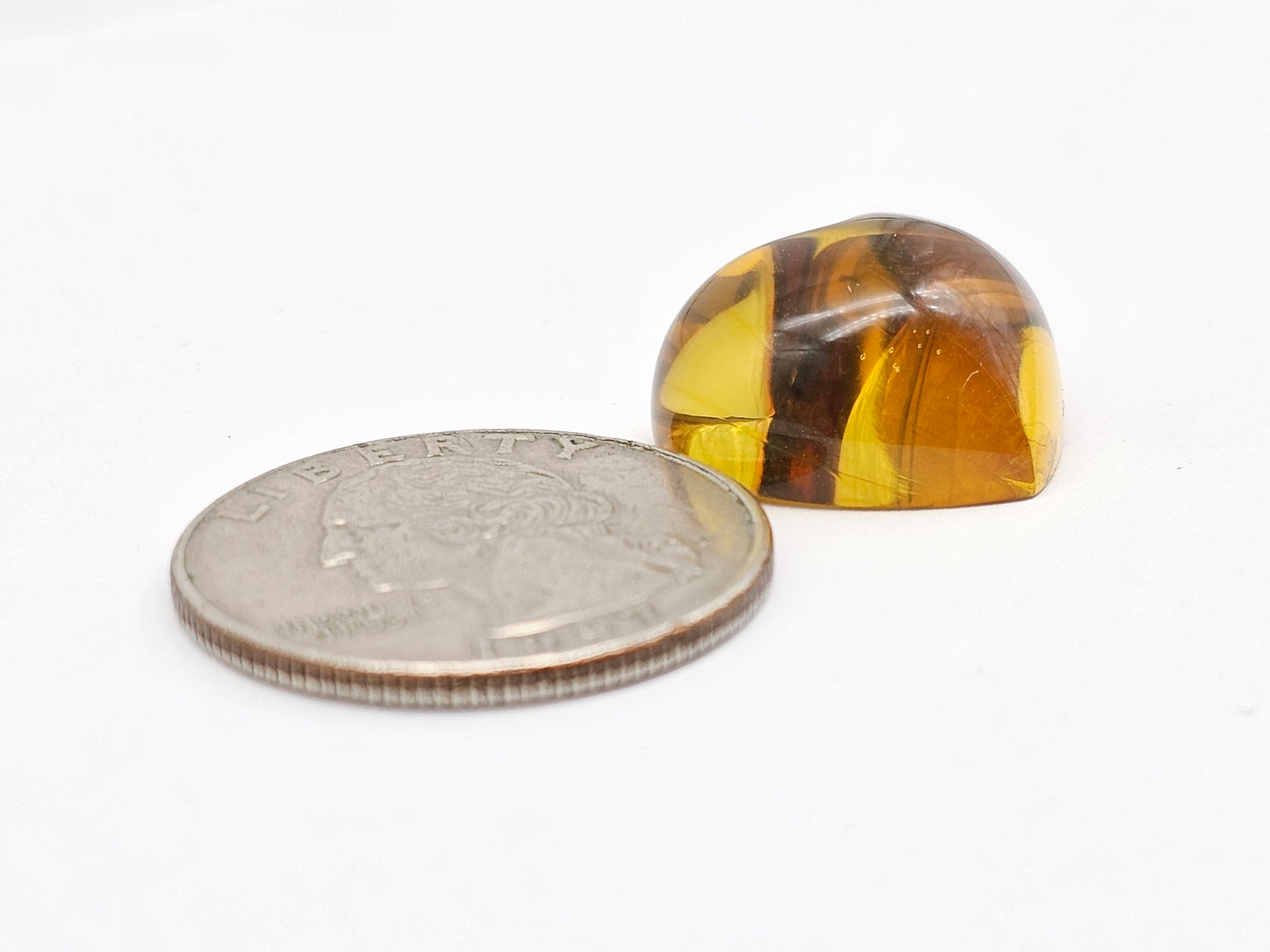 Amber Heart Cabochon