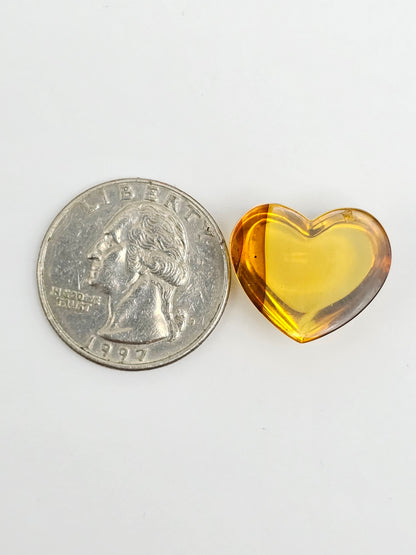 Amber Heart Cabochon