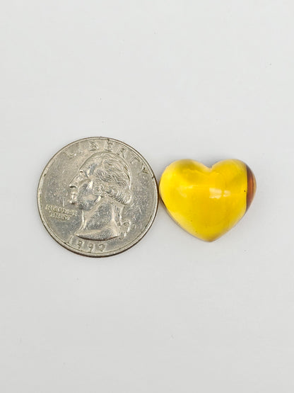Amber Heart Cabochon