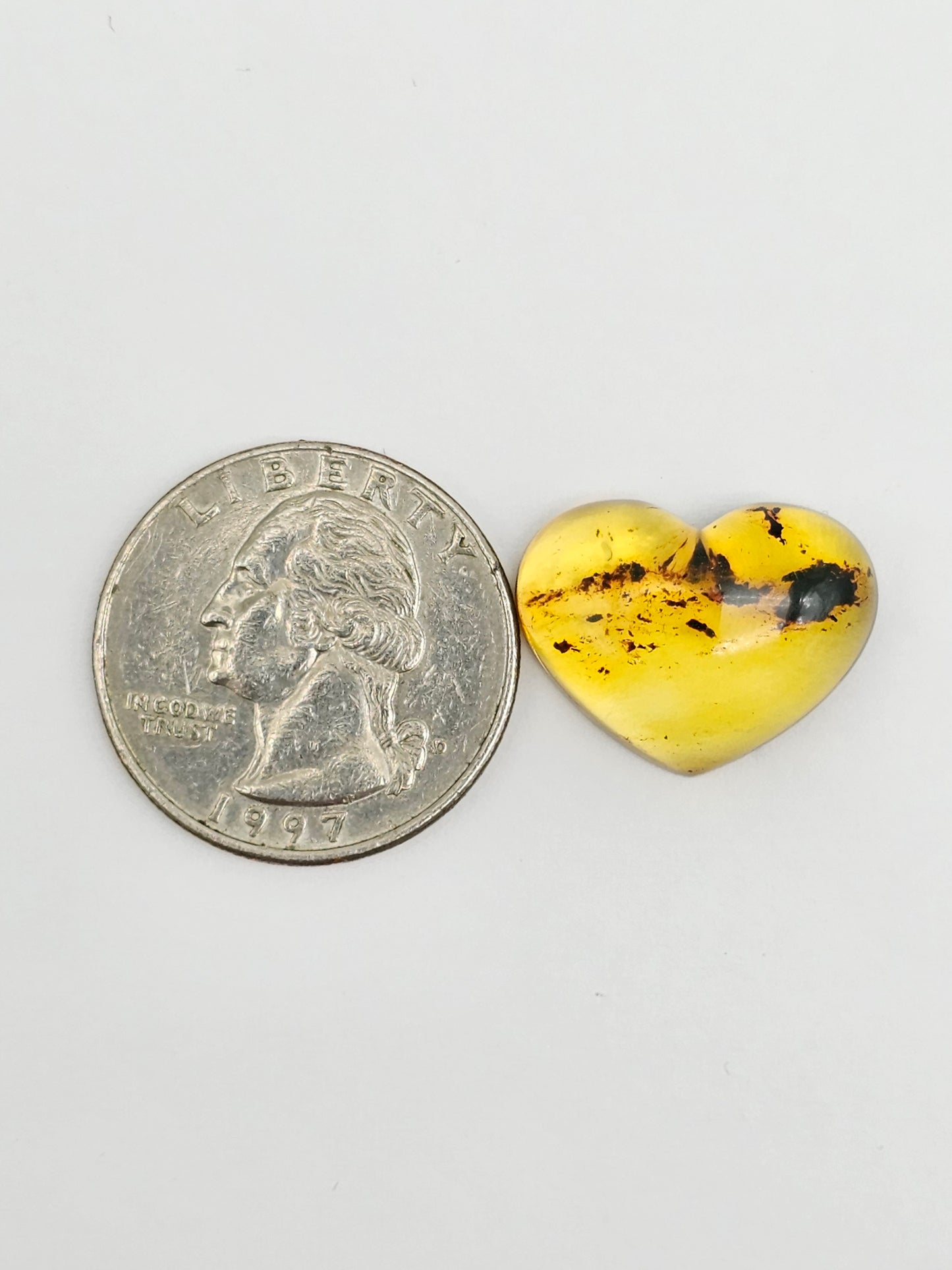 Amber Heart Cabochon