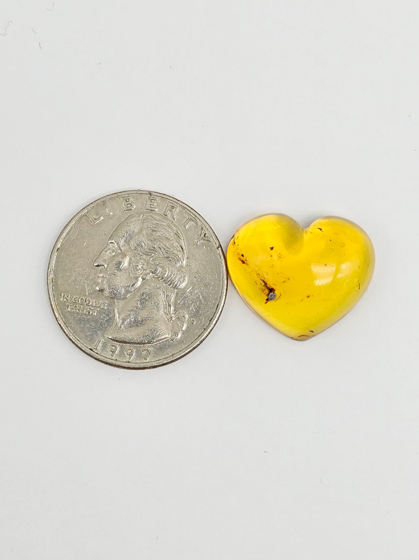 Amber Heart Cabochon