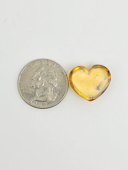 Amber Heart Cabochon