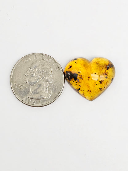 Amber Heart Cabochon