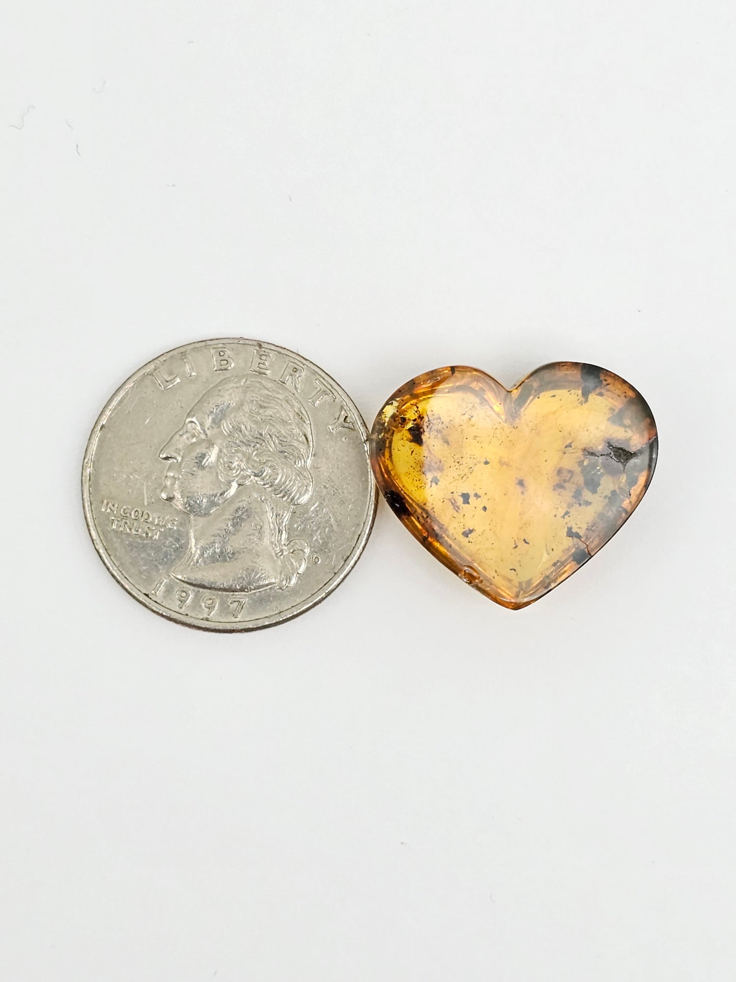 Amber Heart Cabochon