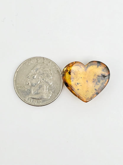 Amber Heart Cabochon