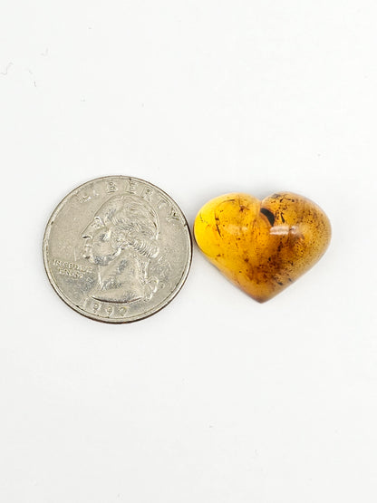 Amber Heart Cabochon