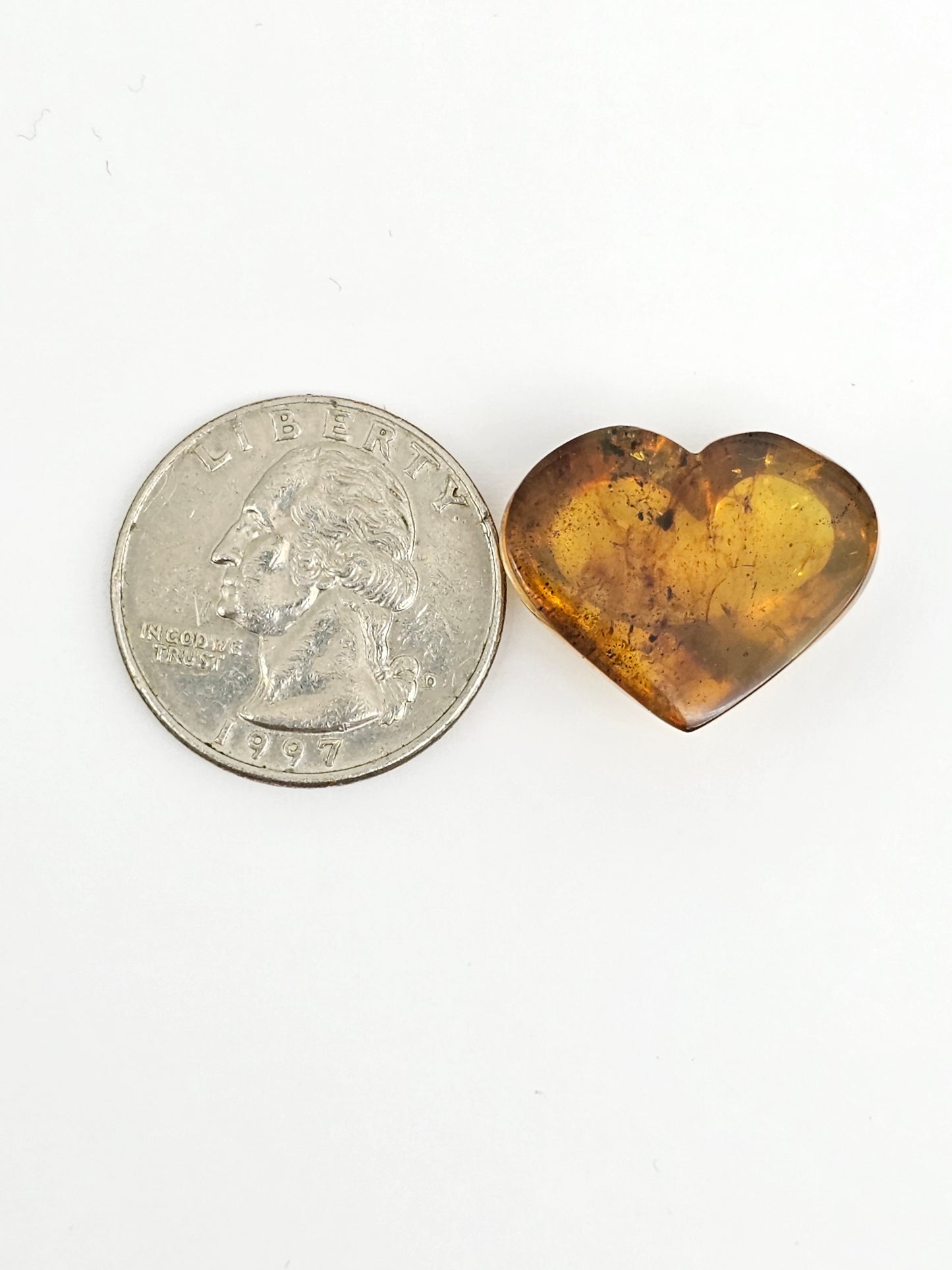 Amber Heart Cabochon
