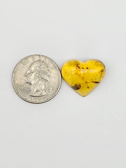 Amber Heart Cabochon