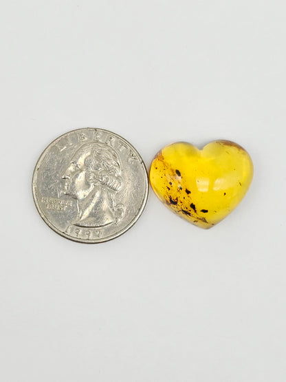 Amber Heart Cabochon