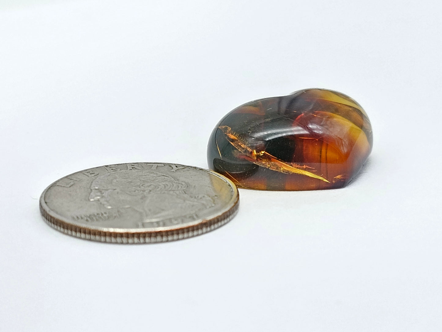 Amber Heart Cabochon