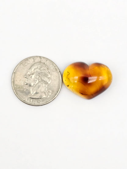 Amber Heart Cabochon