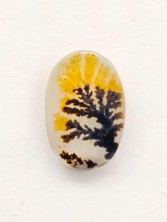 Scenic Dendritic Agate Cabochon – Natural Landscape Stone