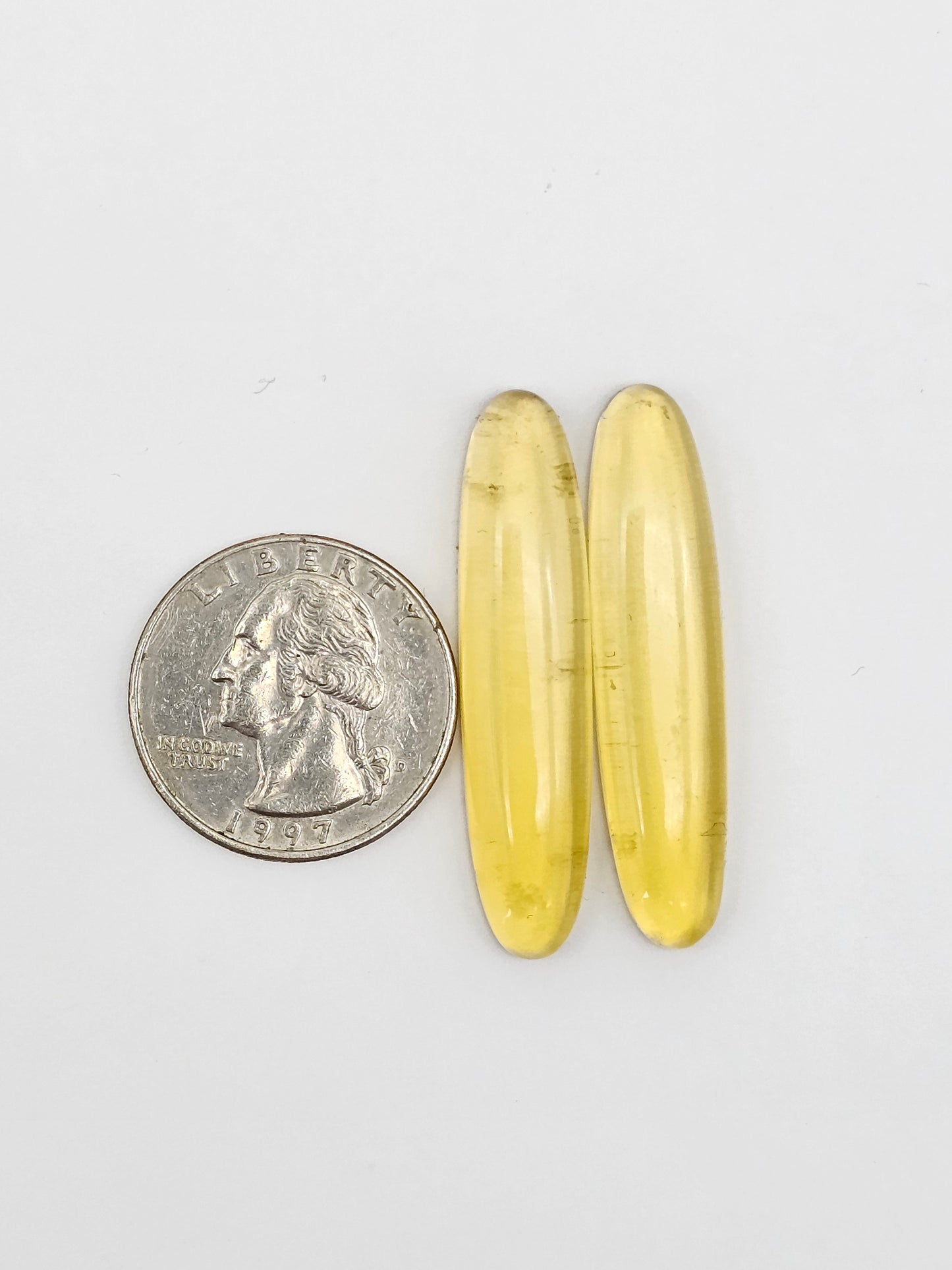 Amber Cabochon Pair