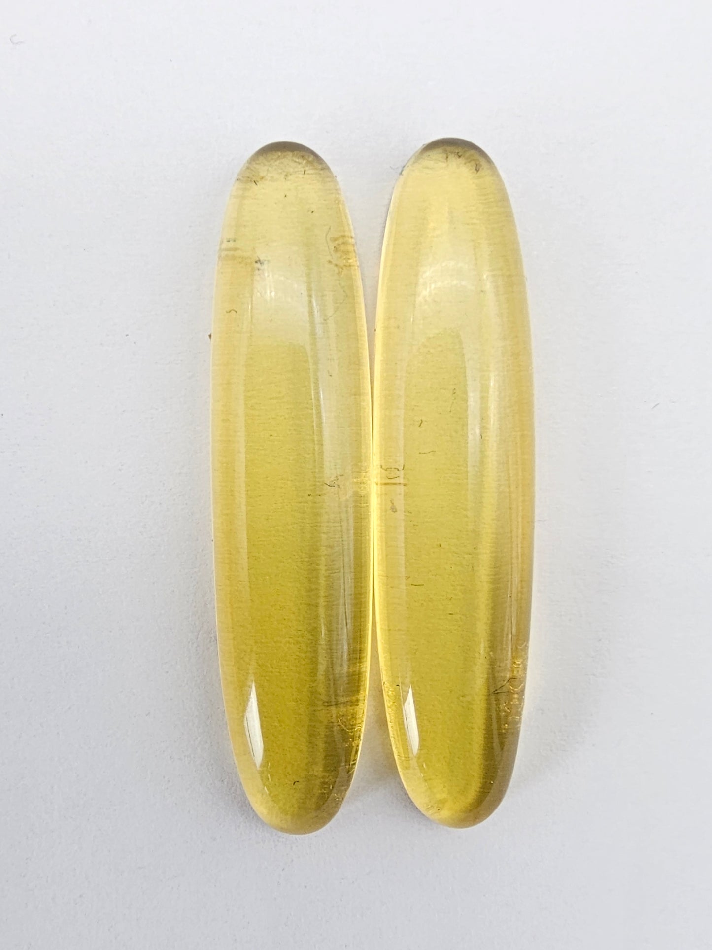 Amber Cabochon Pair