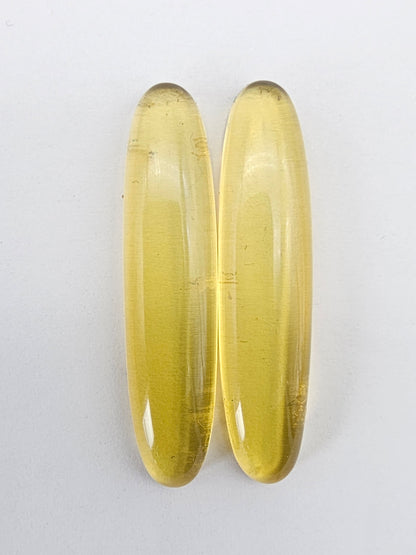 Amber Cabochon Pair