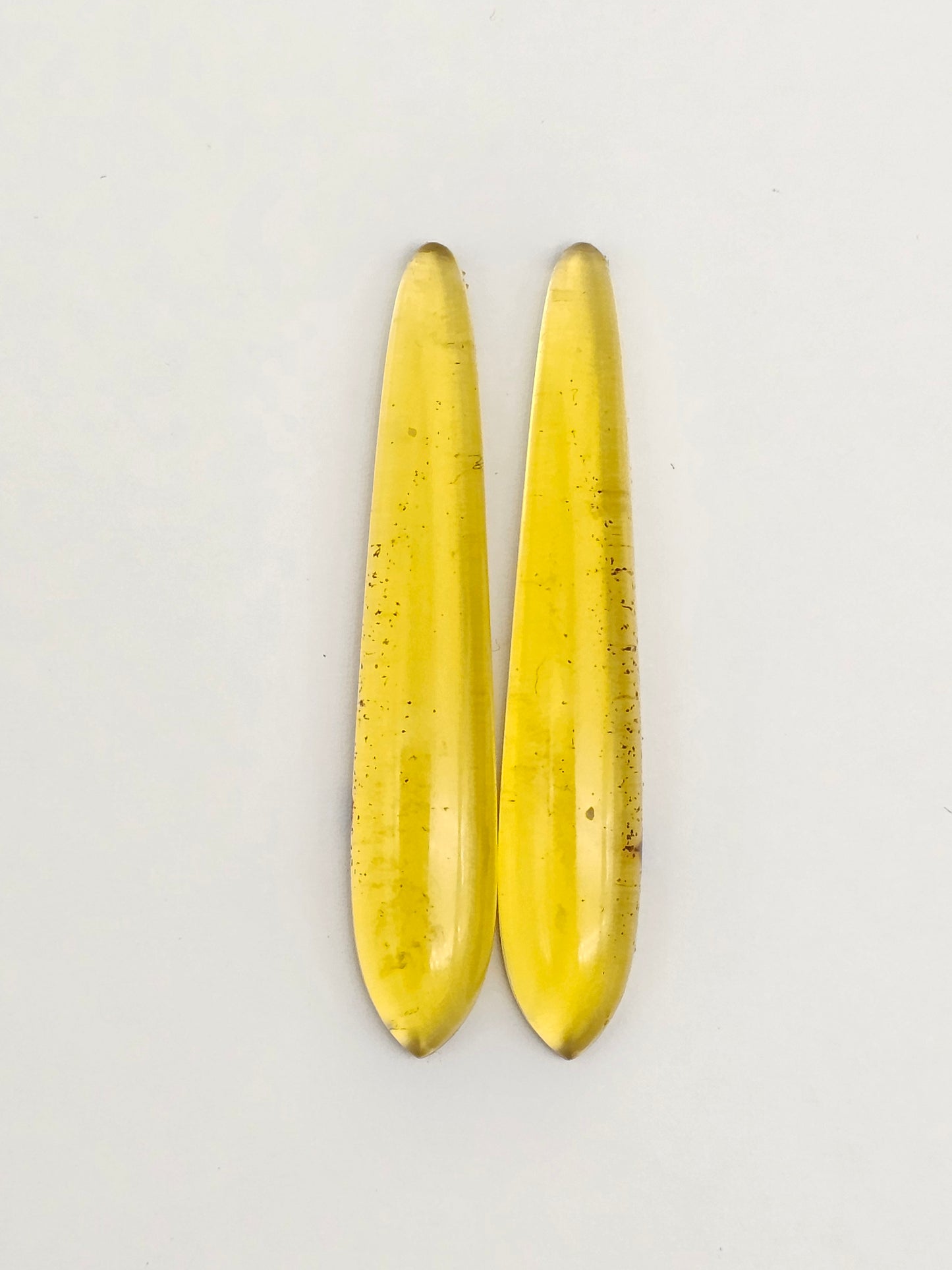 Amber Cabochon Pair