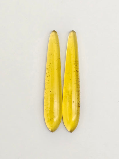 Amber Cabochon Pair
