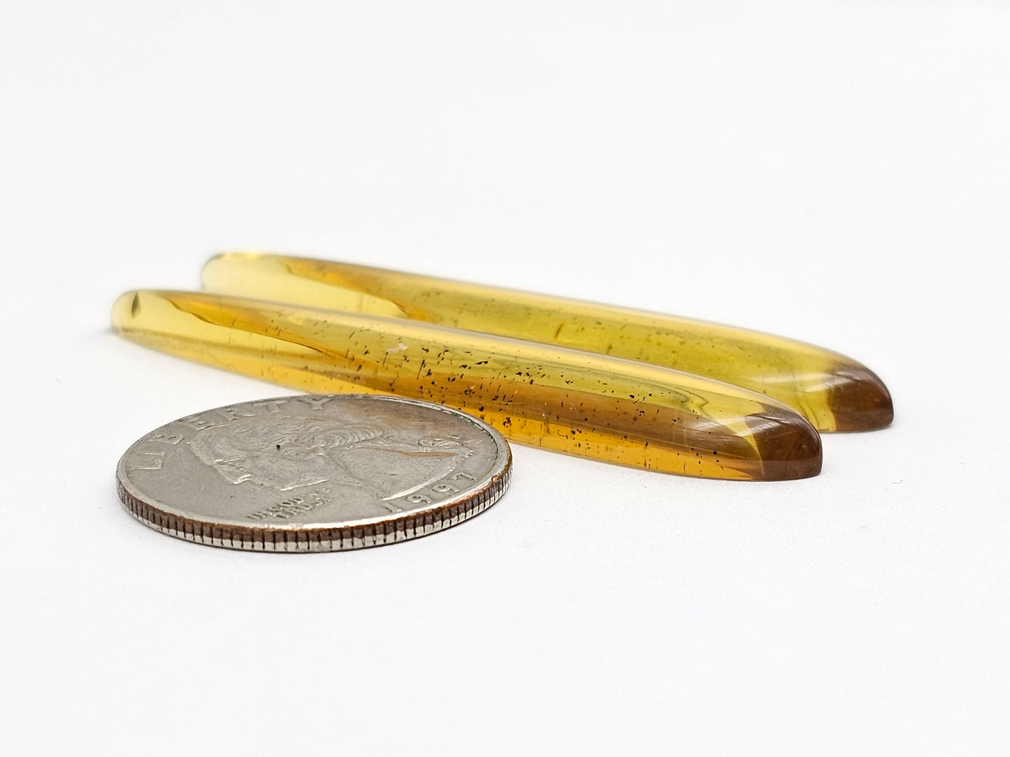 Amber Cabochon Pair