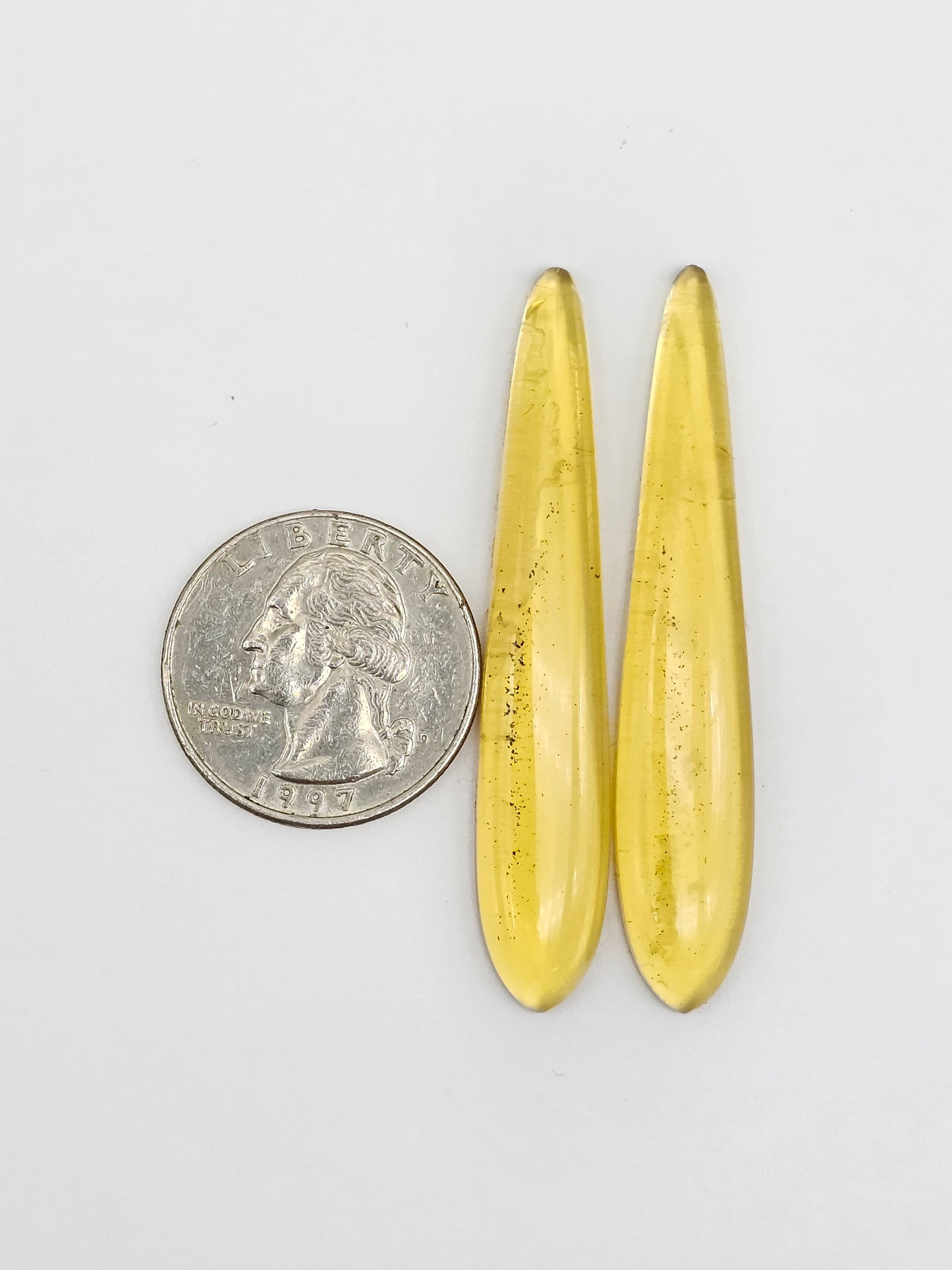 Amber Cabochon Pair