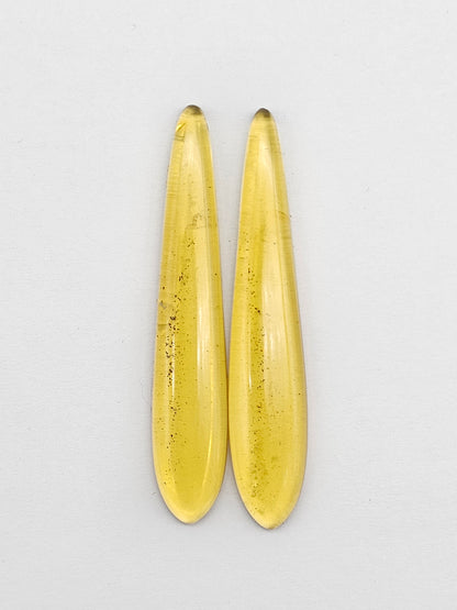 Amber Cabochon Pair