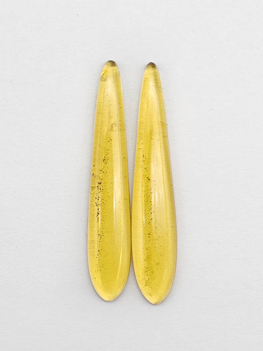 Amber Cabochon Pair