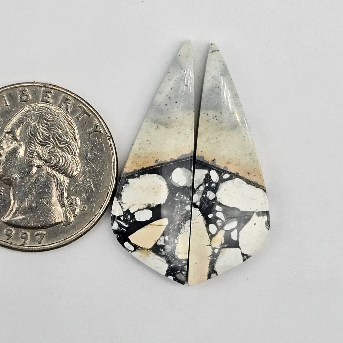 Maligano Jasper cabochon pair