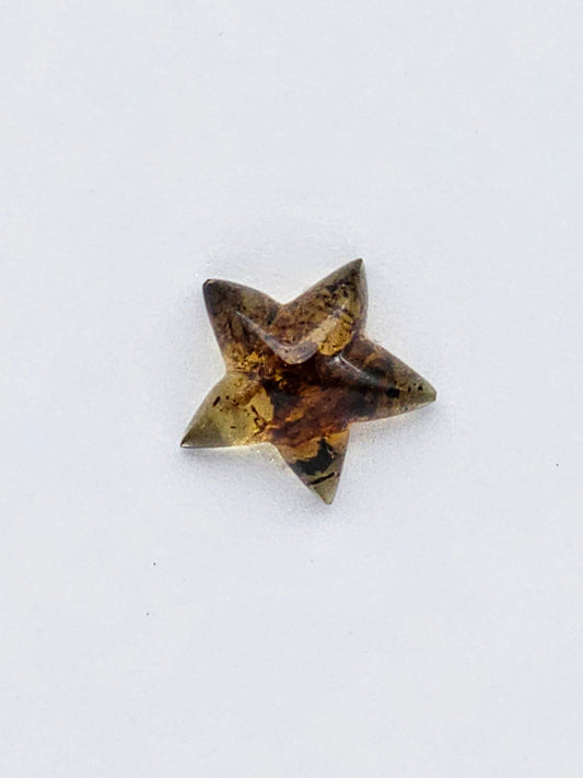 Amber authentic star cabochon large