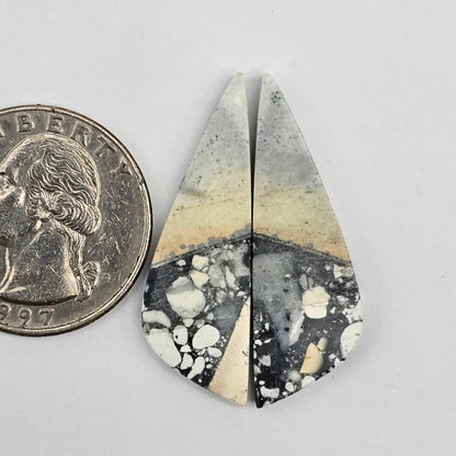 Maligano Jasper cabochon pair