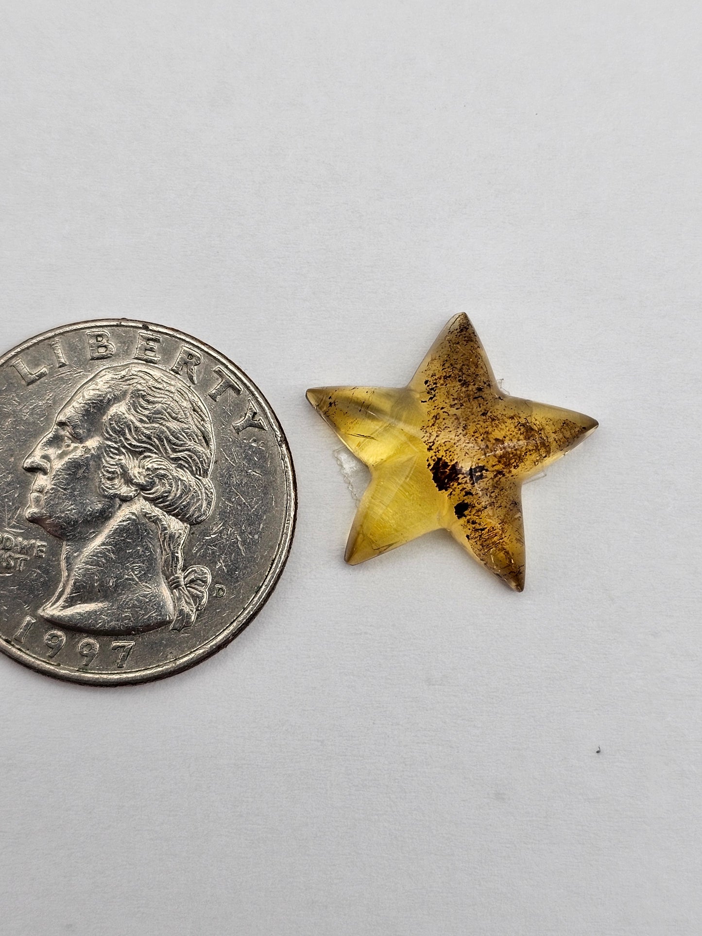 Amber authentic star cabochon large