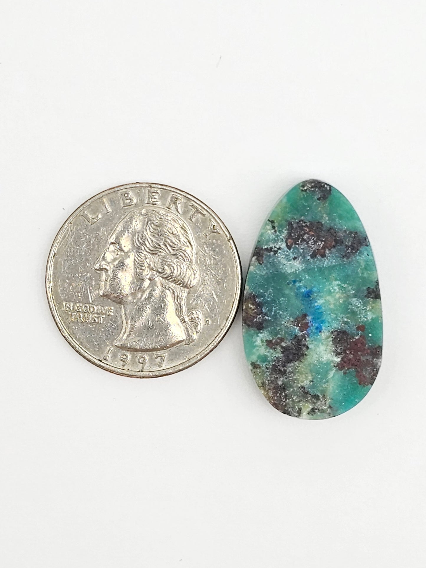 Mexican Chrysocolla Oval Cabochon – Blue Green Natural Stone