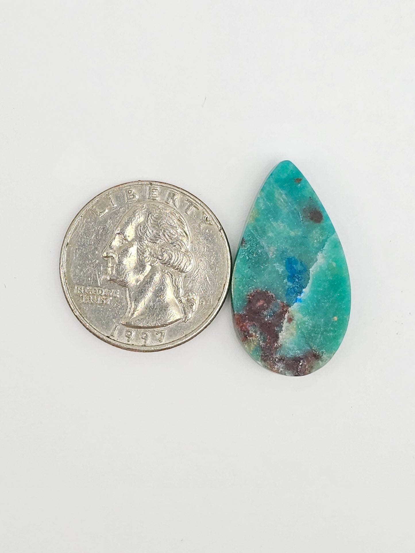 Mexican Chrysocolla Oval Cabochon – Blue Green Natural Stone