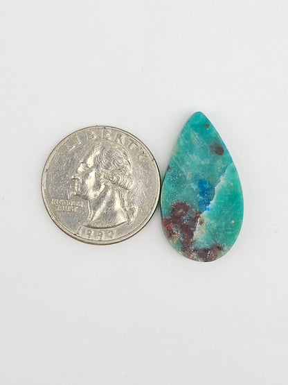 Mexican Chrysocolla Oval Cabochon – Blue Green Natural Stone